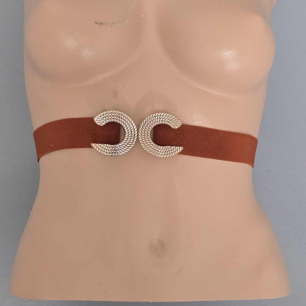 Elegant Brown Belt with Silver Buckle